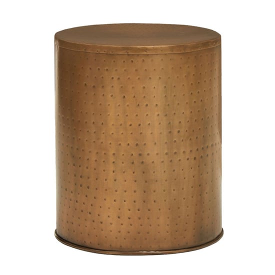 Atria Round Metal Side Table In Brass_2