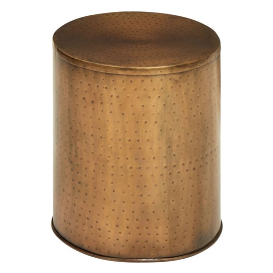 Photo of Atria round metal side table in brass