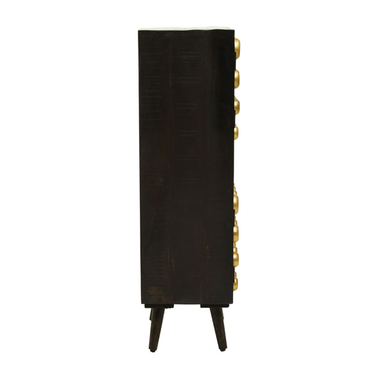 Atria Tall Wooden Storage Cabinet In Black And Gold