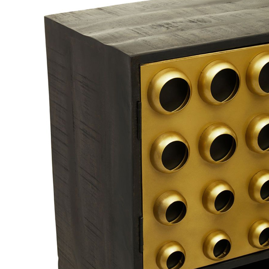 Atria Tall Wooden Storage Cabinet In Black And Gold
