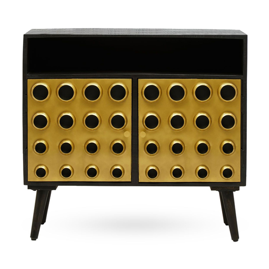 Atria Wooden Sideboard With 2 Doors In Black And Gold