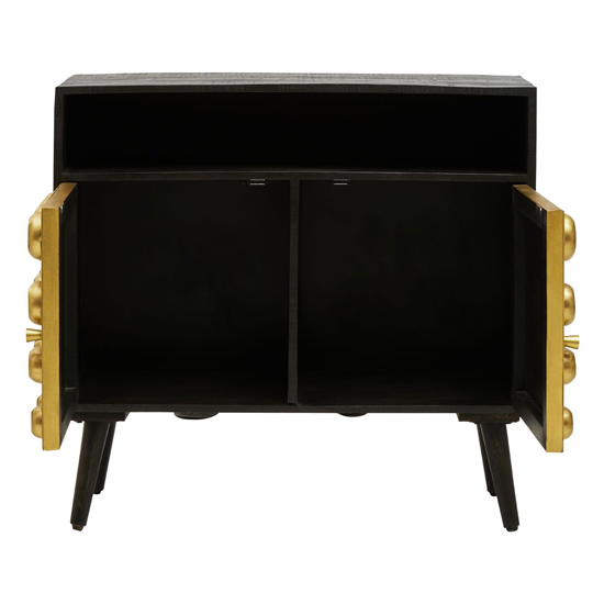 Atria Wooden Sideboard With 2 Doors In Black And Gold