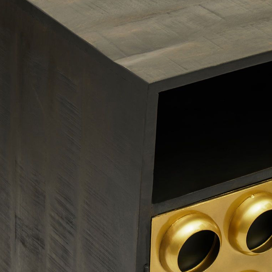 Atria Wooden Sideboard With 2 Doors In Black And Gold