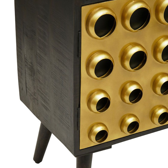 Atria Wooden Sideboard With 2 Doors In Black And Gold