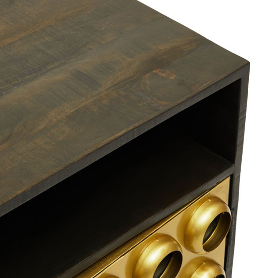 Atria Wooden Sideboard With 2 Doors In Black And Gold