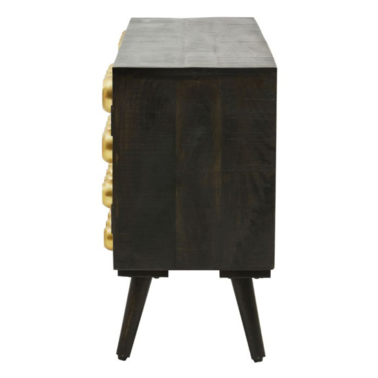 Atria Wooden TV Stand With 2 Doors In Black And Gold