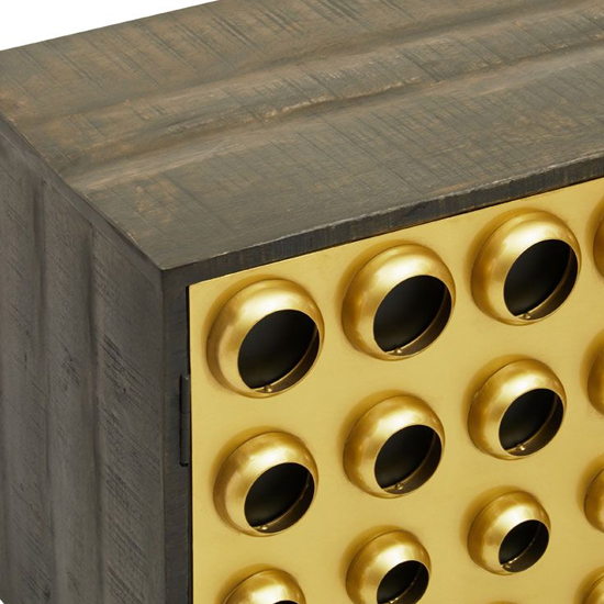 Atria Wooden TV Stand With 2 Doors In Black And Gold