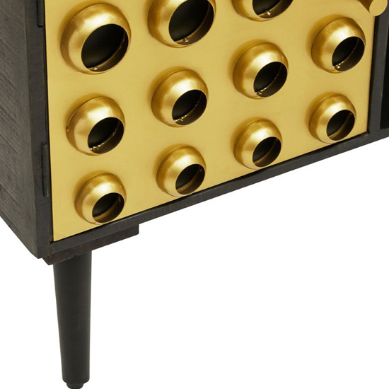 Atria Wooden TV Stand With 2 Doors In Black And Gold