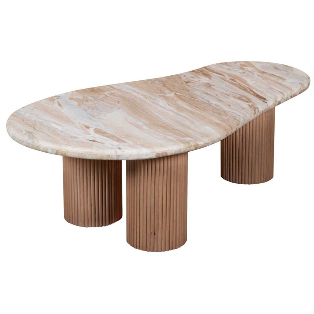Attalla White Marble Top Coffee Table In Natural