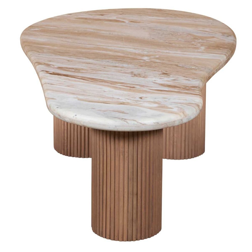 Attalla White Marble Top Coffee Table In Natural