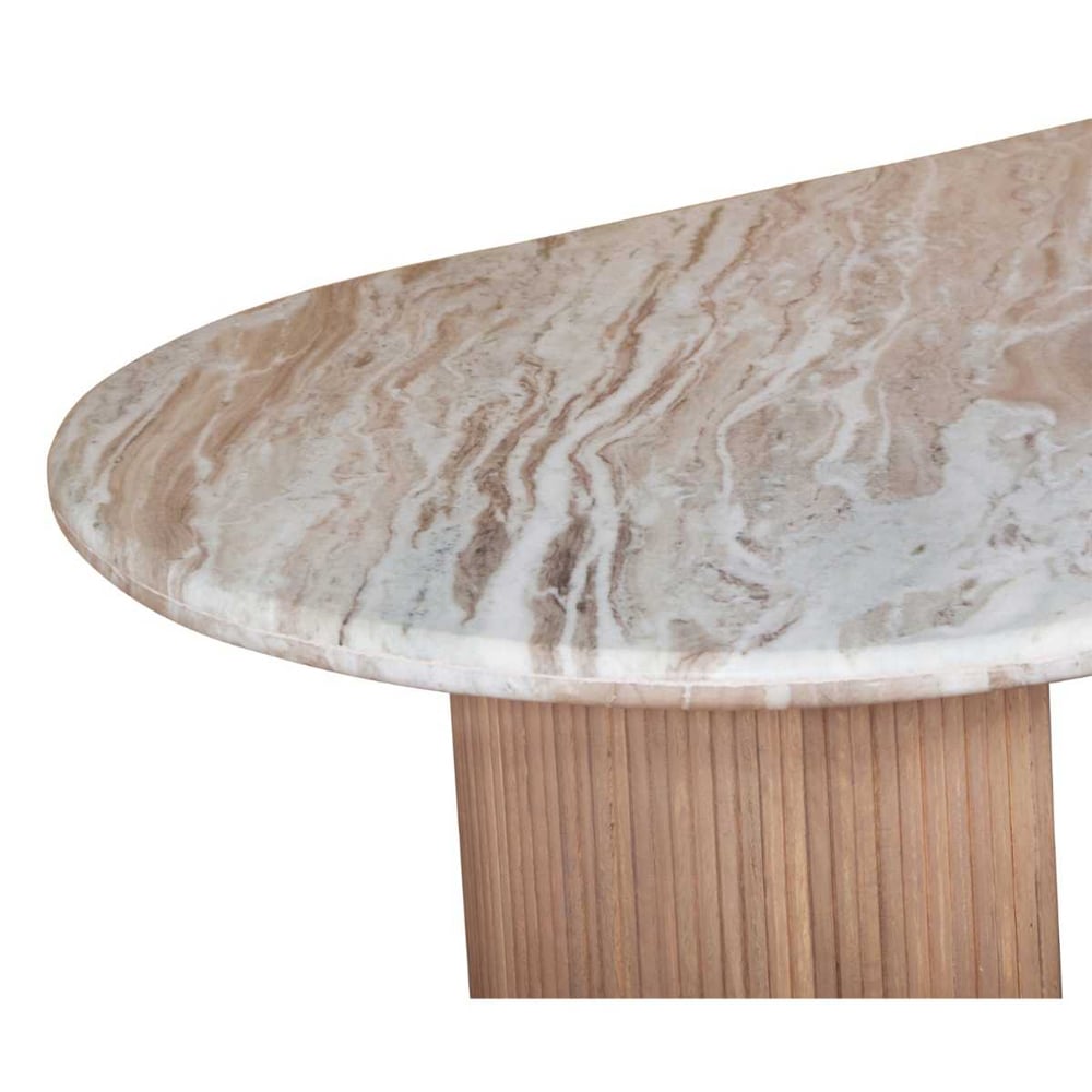 Attalla White Marble Top Dining Table In Natural