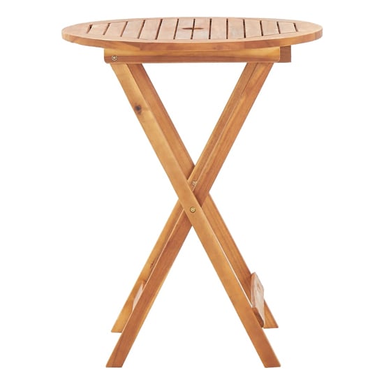 Attic 60cm Round Outdoor Folding Wooden Dining Table In Natural_2