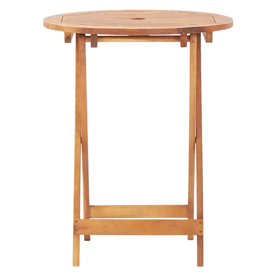 Attic 60cm Round Outdoor Folding Wooden Dining Table In Natural