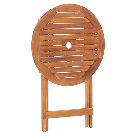 Attic 60cm Round Outdoor Folding Wooden Dining Table In Natural