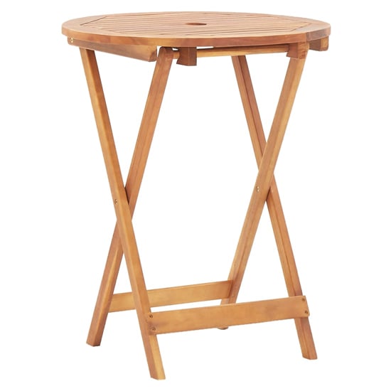 Product photograph of Attic 60cm Round Outdoor Folding Wooden Dining Table In Natural from Furniture in Fashion