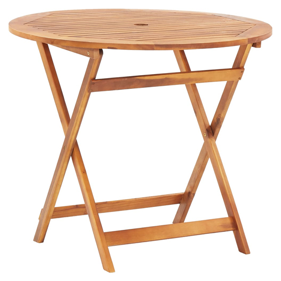 Product photograph of Attic 90cm Round Outdoor Folding Wooden Dining Table In Natural from Furniture in Fashion