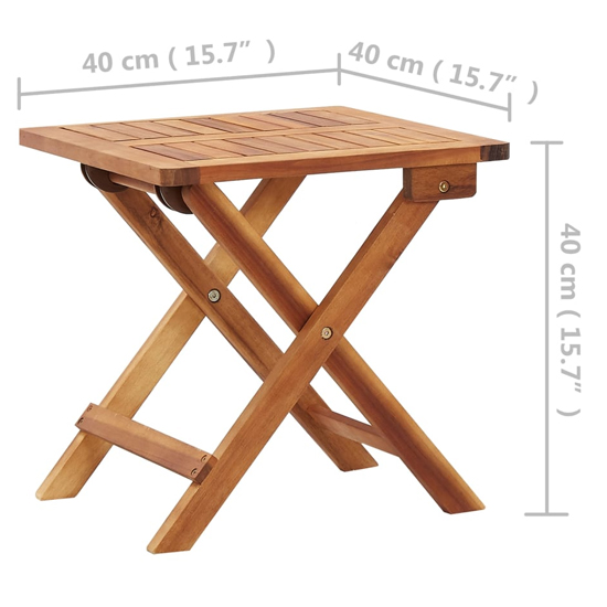 Attic Sqaure Folding Wooden Garden Coffee Table In Natural
