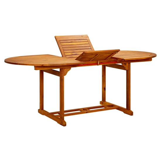 Attic Outdoor Wooden Extending Dining Table In Natural