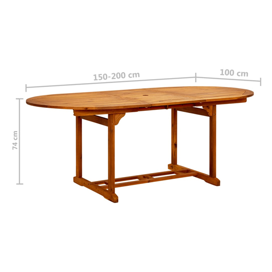 Attic Outdoor Wooden Extending Dining Table In Natural