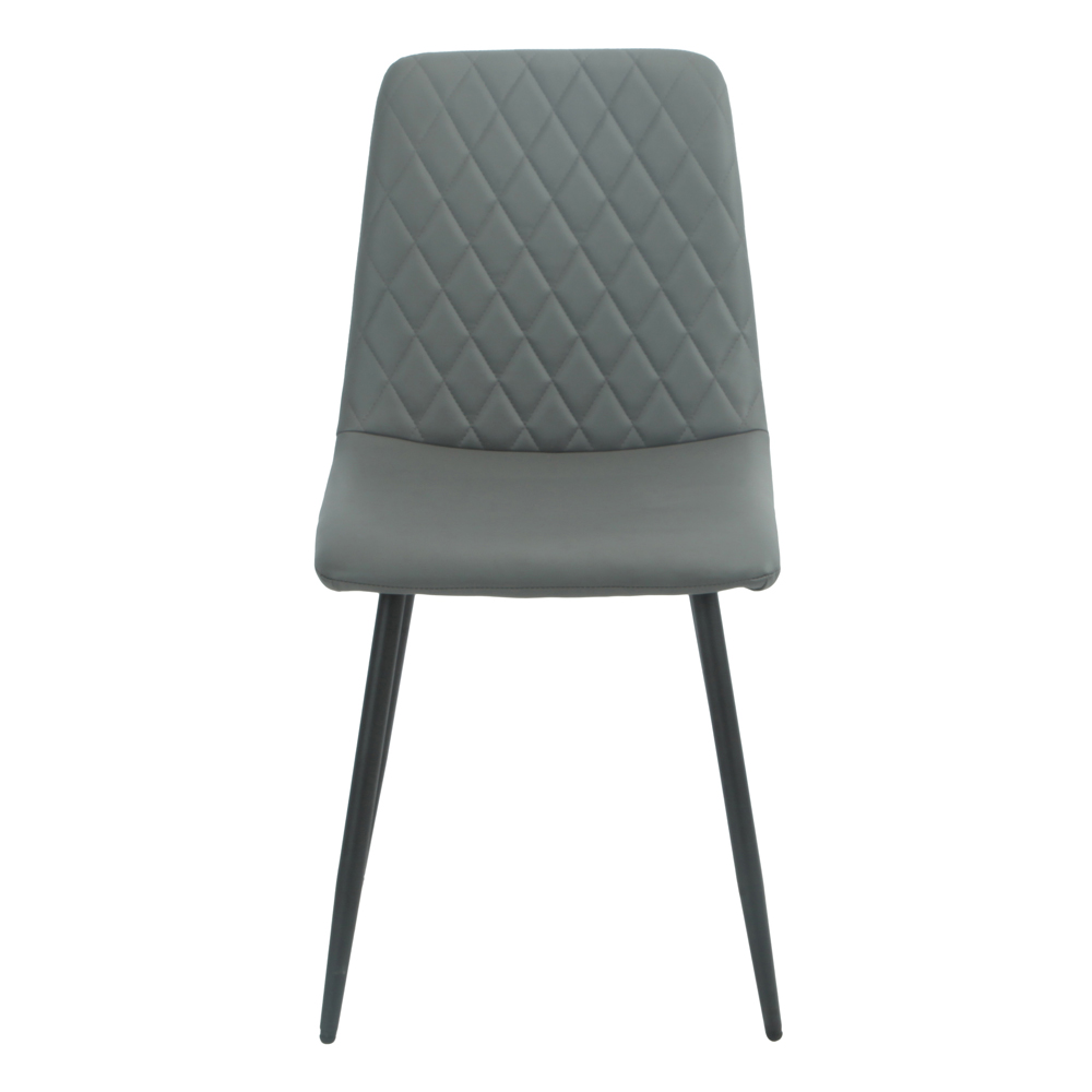 Attica Dark Grey Leather Dining Chairs in Pair