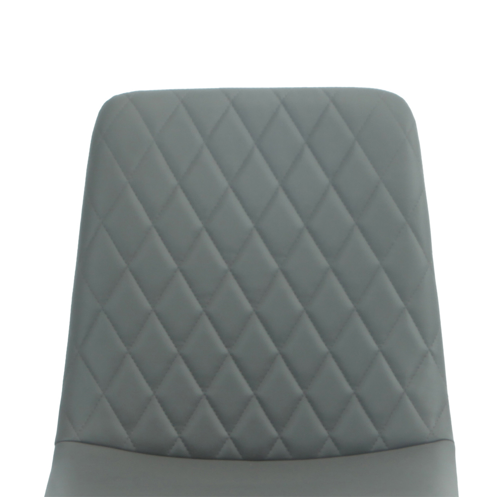 Attica Dark Grey Leather Dining Chairs in Pair