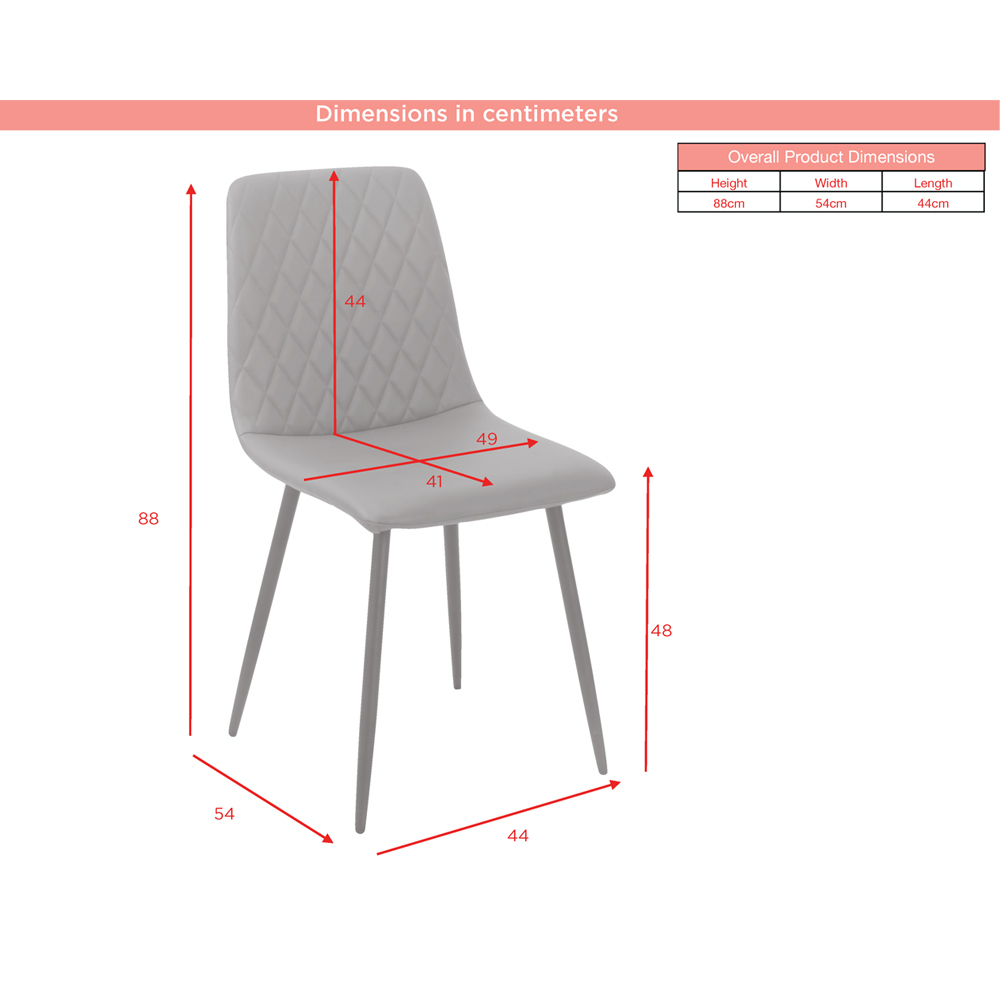 Attica Dark Grey Leather Dining Chairs in Pair