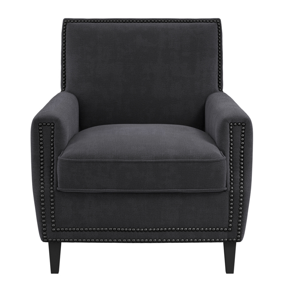 Attica Fabric Armchair With Wooden Legs In Anthracite