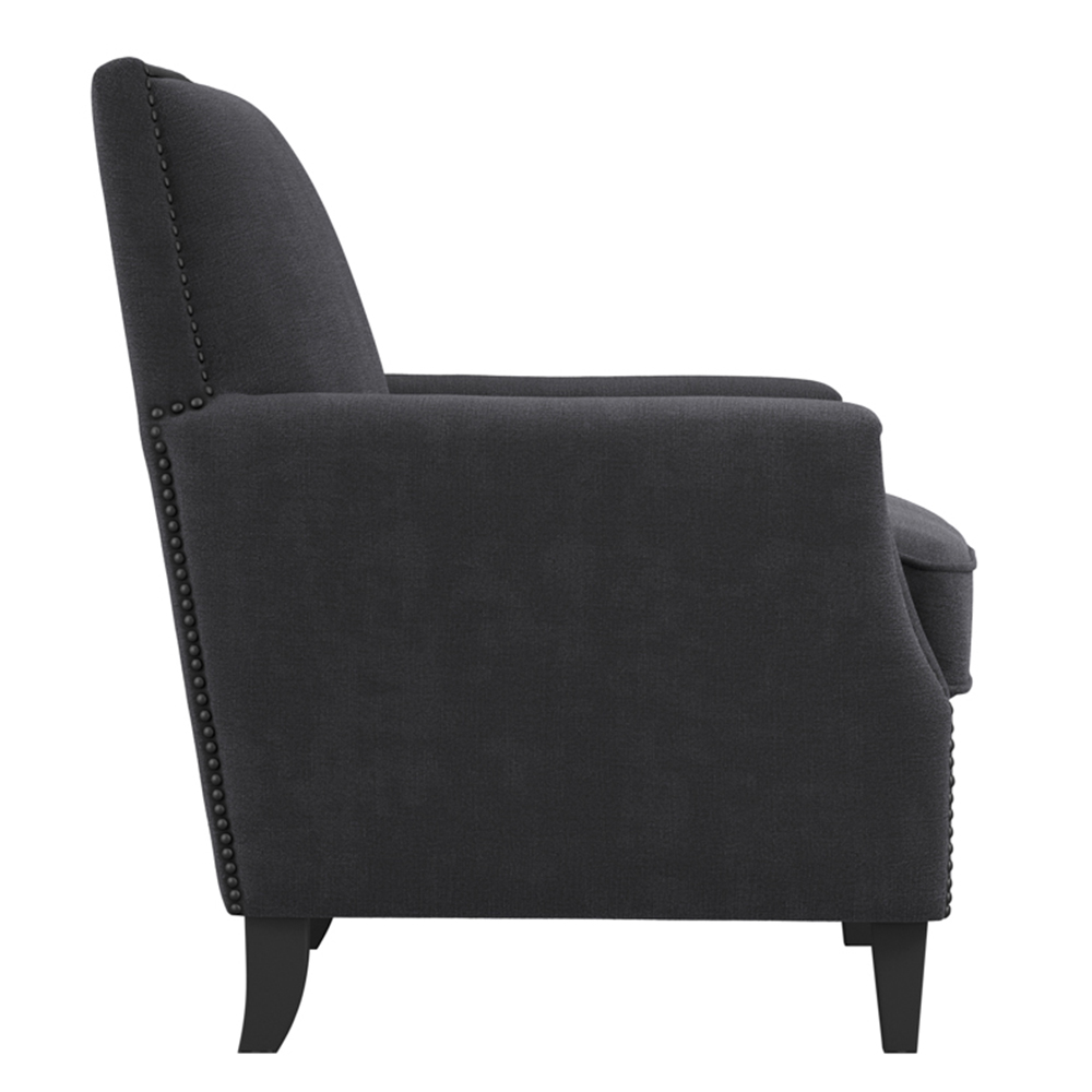 Attica Fabric Armchair With Wooden Legs In Anthracite
