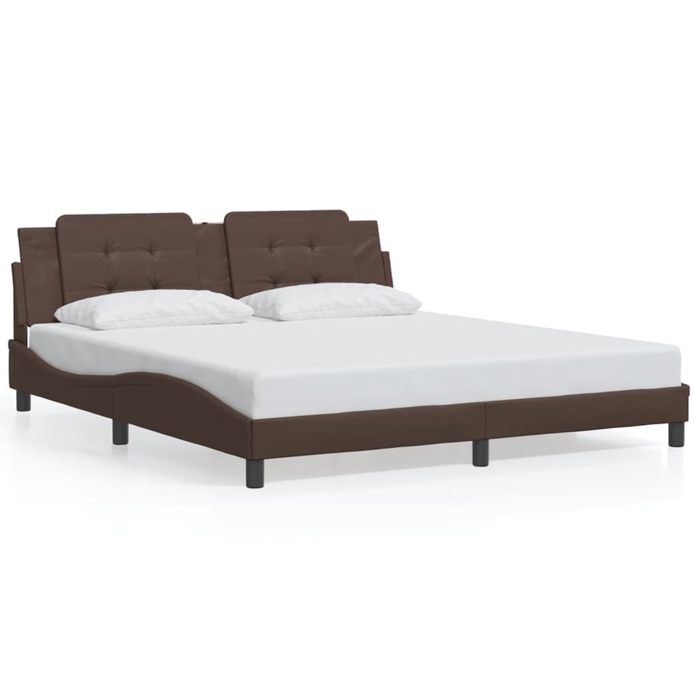 Product photograph of Attica Faux Leather Super King Size In Brown from Furniture in Fashion