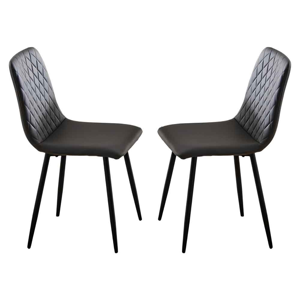 Attica Grey Sintered Stone Dining Table With 4 Dark Grey Chairs