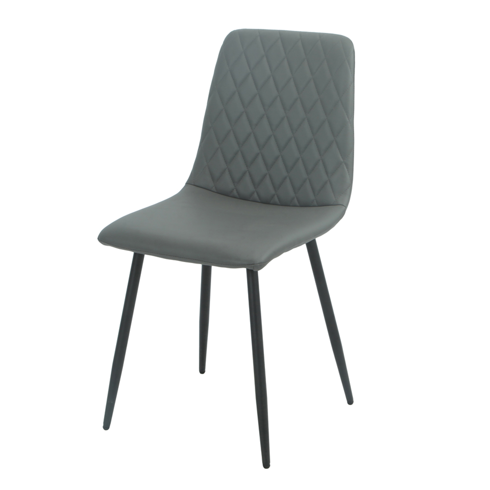 Attica Grey Sintered Stone Top Dining Table With 4 Dark Grey Chairs