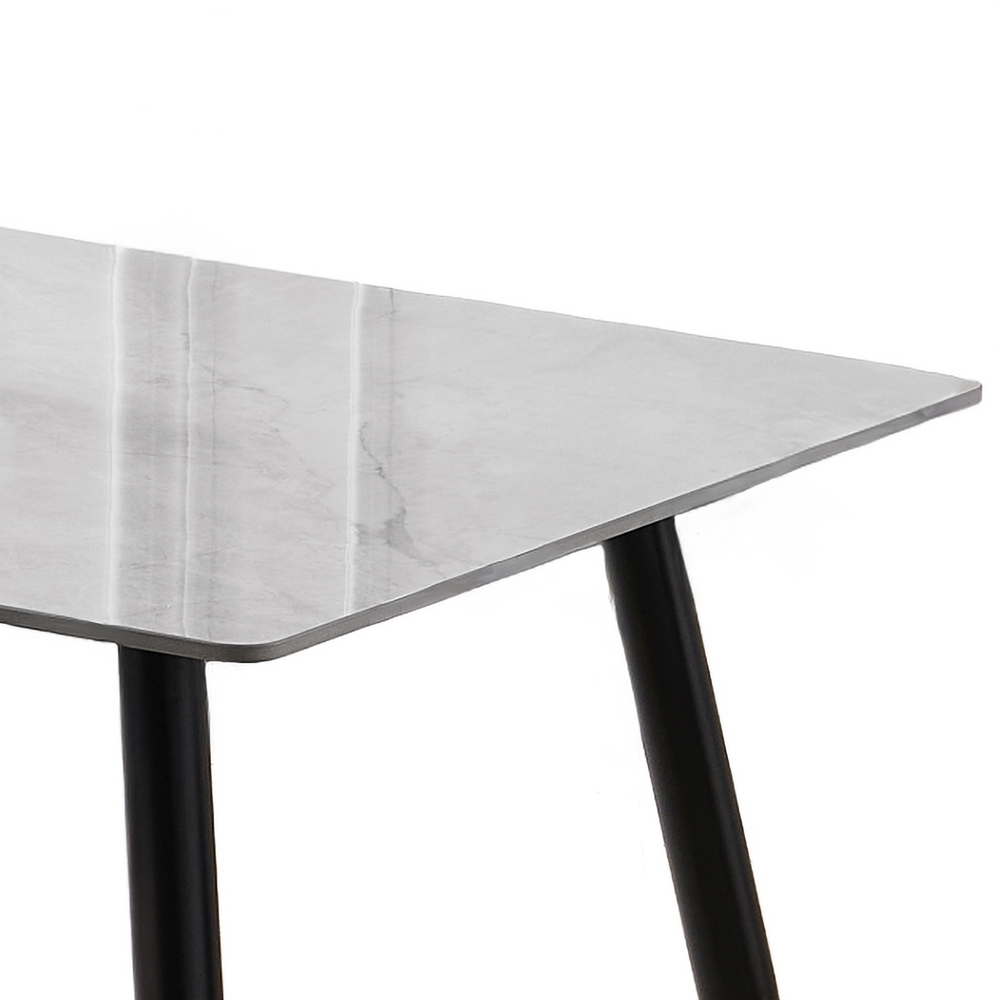 Attica Grey Sintered Stone Top Dining Table With 4 Light Grey Chairs