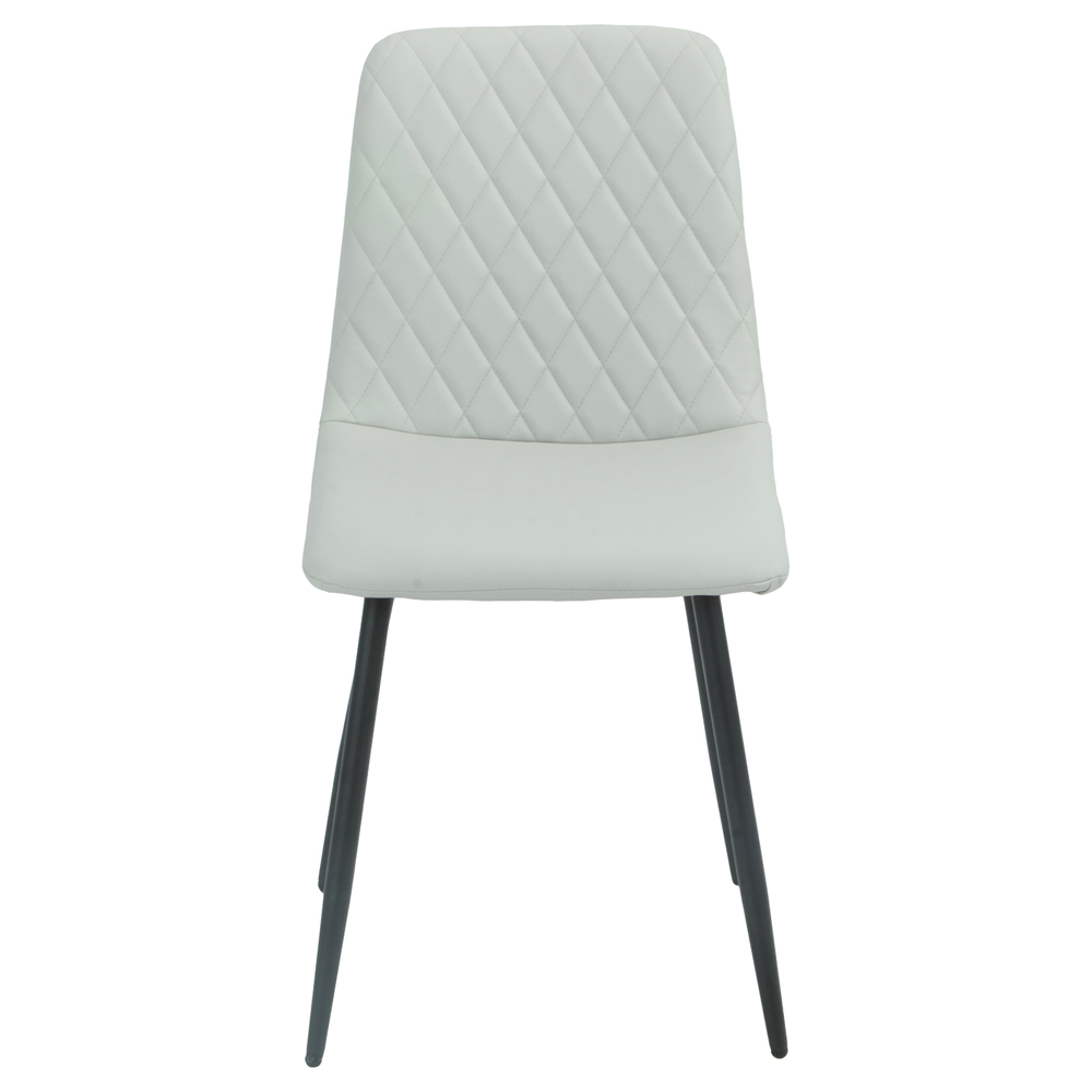 Attica Light Grey Leather Dining Chairs in Pair