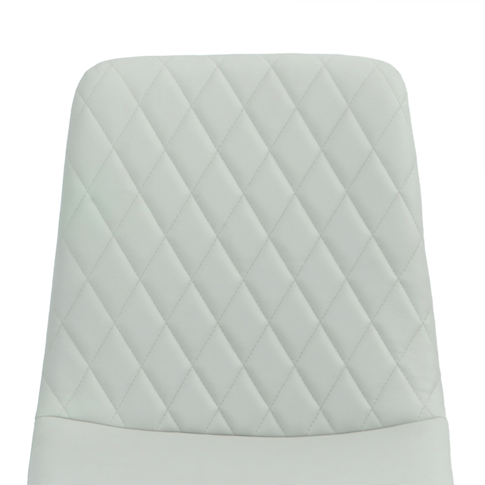 Attica Light Grey Leather Dining Chairs in Pair