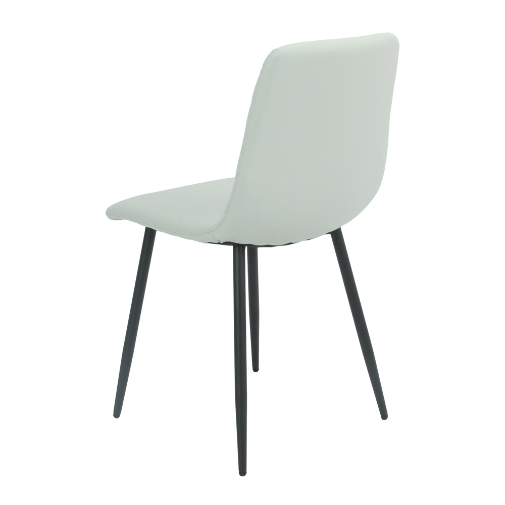 Attica Light Grey Leather Dining Chairs in Pair