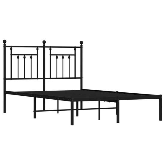 Attica Metal Double Bed With Headboard In Black