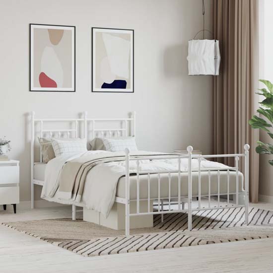 Read more about Attica metal double bed in white