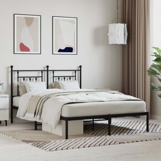 Read more about Attica metal king size bed with headboard in black