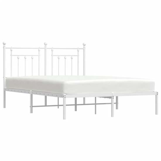 Attica Metal King Size Bed With Headboard In White