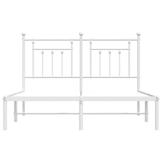 Attica Metal King Size Bed With Headboard In White