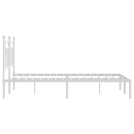 Attica Metal King Size Bed With Headboard In White