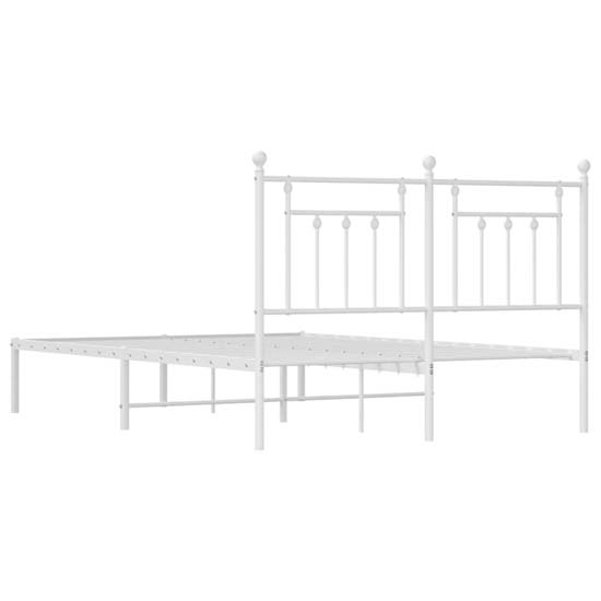 Attica Metal King Size Bed With Headboard In White