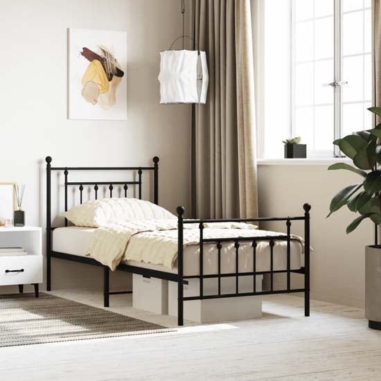 Product photograph of Attica Metal Single Bed In Black from Furniture in Fashion