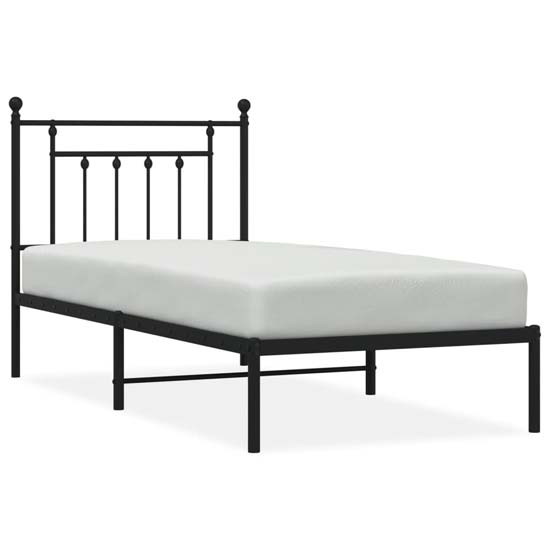 Attica Metal Single Bed With Headboard In Black