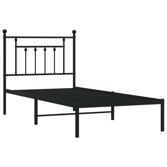 Attica Metal Single Bed With Headboard In Black