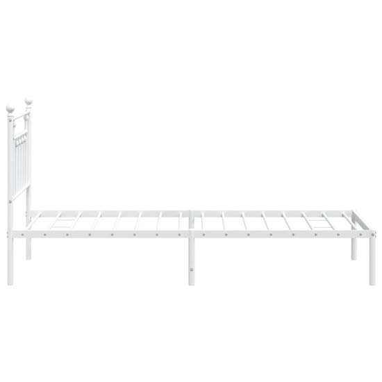 Attica Metal Single Bed With Headboard In White