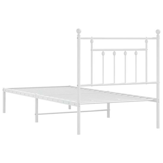 Attica Metal Single Bed With Headboard In White