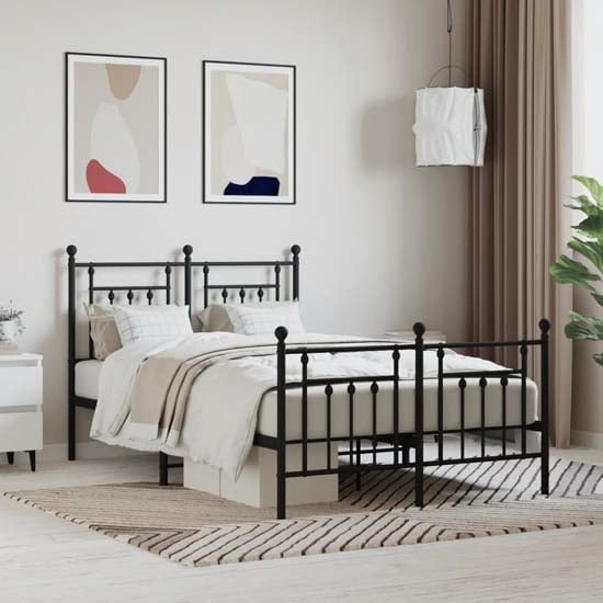 Read more about Attica metal small double bed in black
