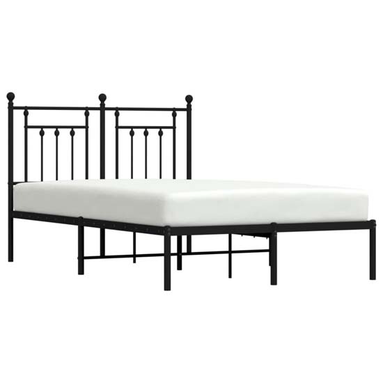 Attica Metal Small Double Bed With Headboard In Black
