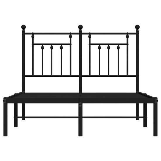 Attica Metal Small Double Bed With Headboard In Black